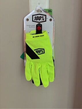 NEW 100% Ridecamp Gloves - Fluo Yellow (XL)